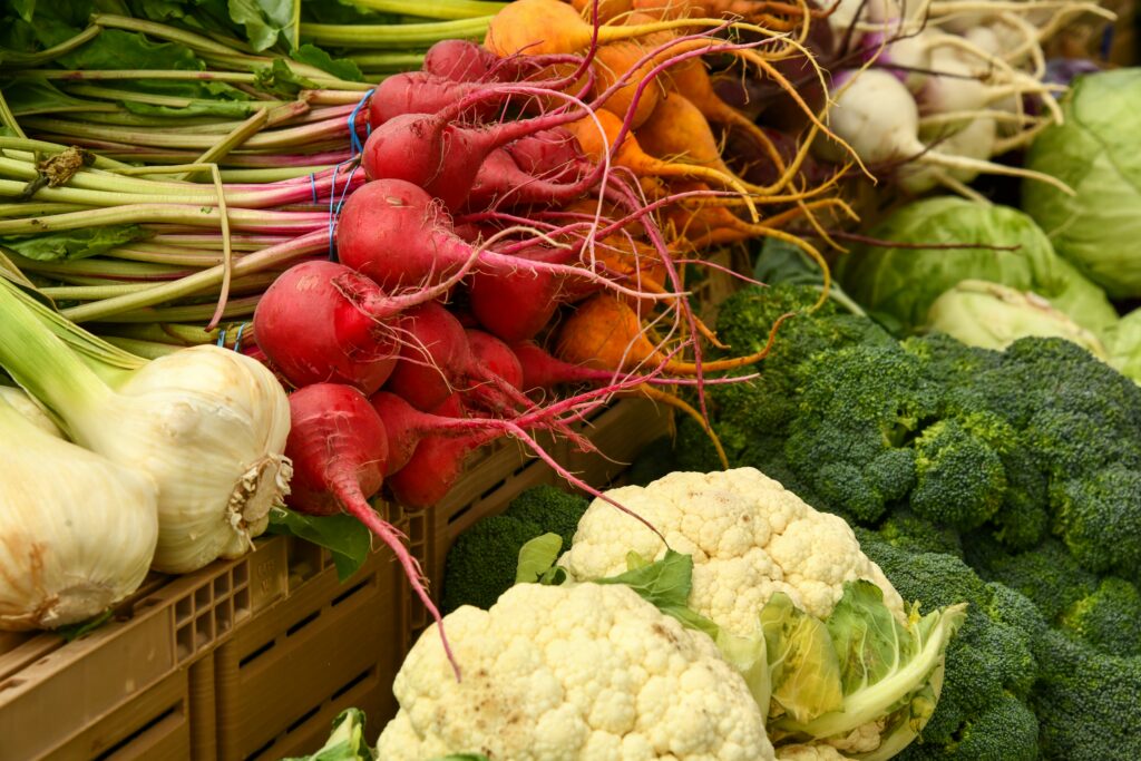 produce at a farmers market